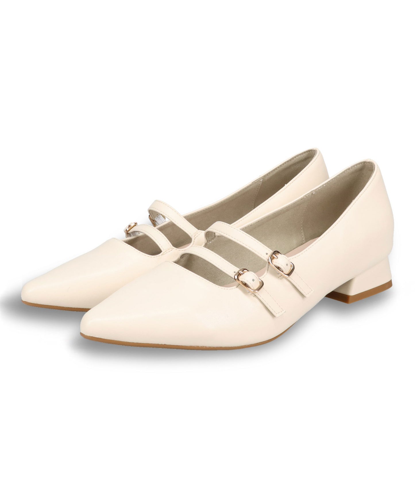 ダブルストラップポインテッドトゥパンプス/61118