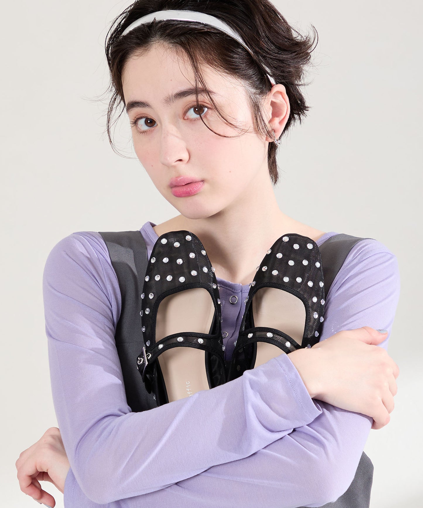 【WEB先行予約/3月下旬発売予定】ビジュー付きシアーメリージェーンパンプス/61120