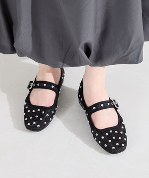 【WEB先行予約/3月下旬発売予定】ビジュー付きシアーメリージェーンパンプス/61120