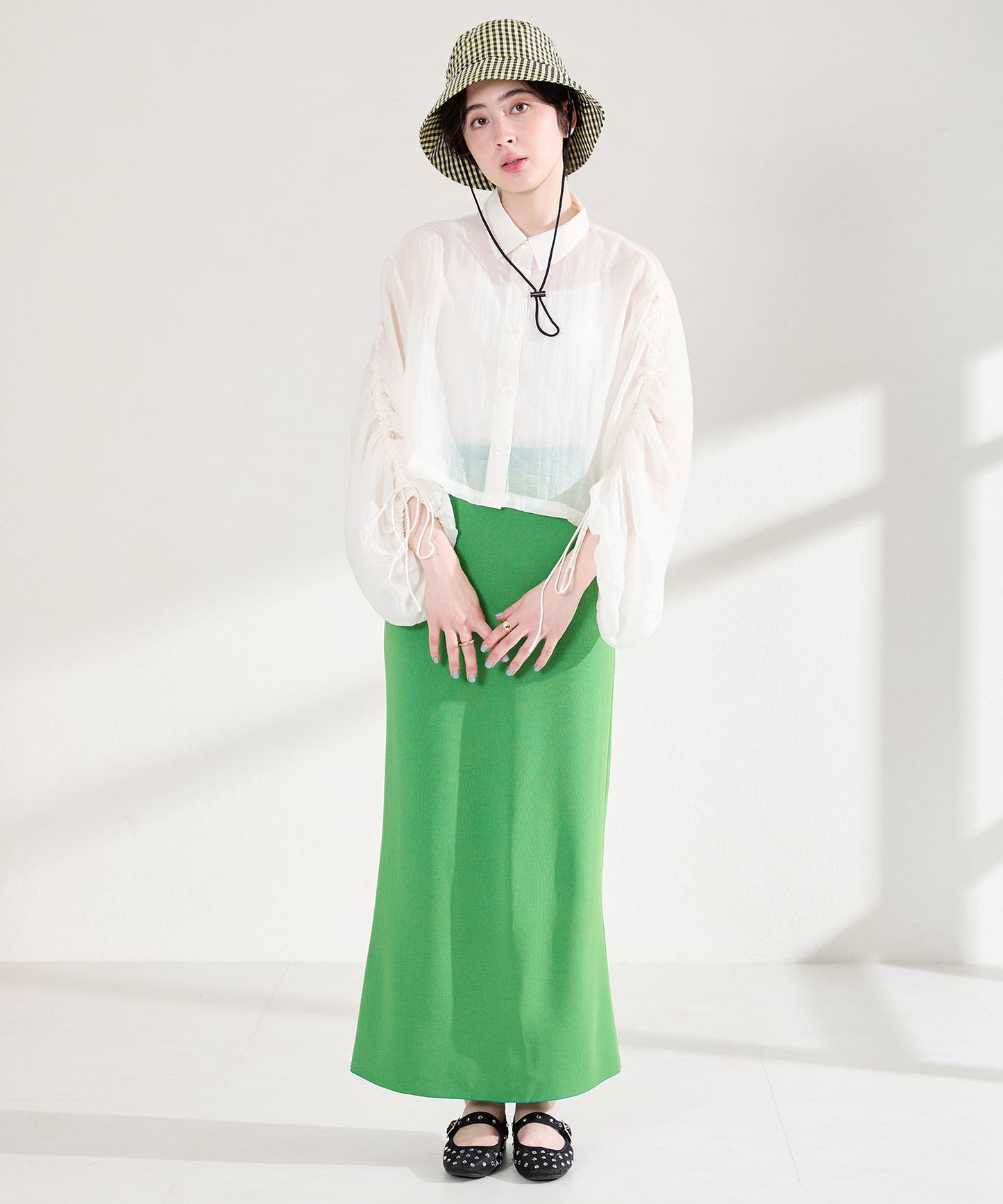 【WEB先行予約/3月下旬発売予定】ビジュー付きシアーメリージェーンパンプス/61120