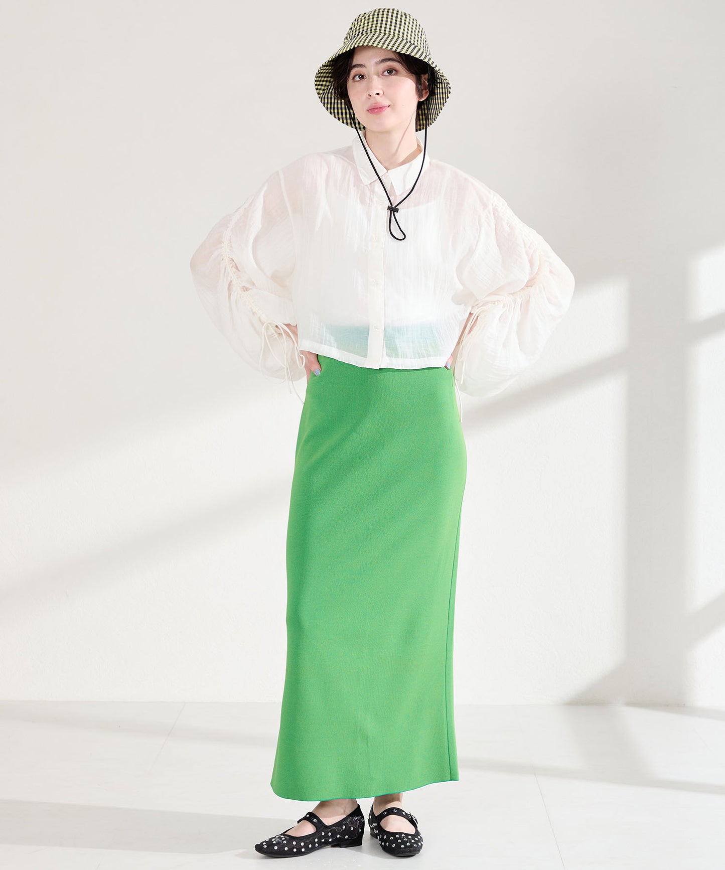 【WEB先行予約/3月下旬発売予定】ビジュー付きシアーメリージェーンパンプス/61120