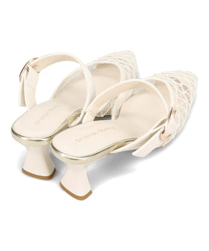 ゴールドバックルチュールミュールパンプス/61124