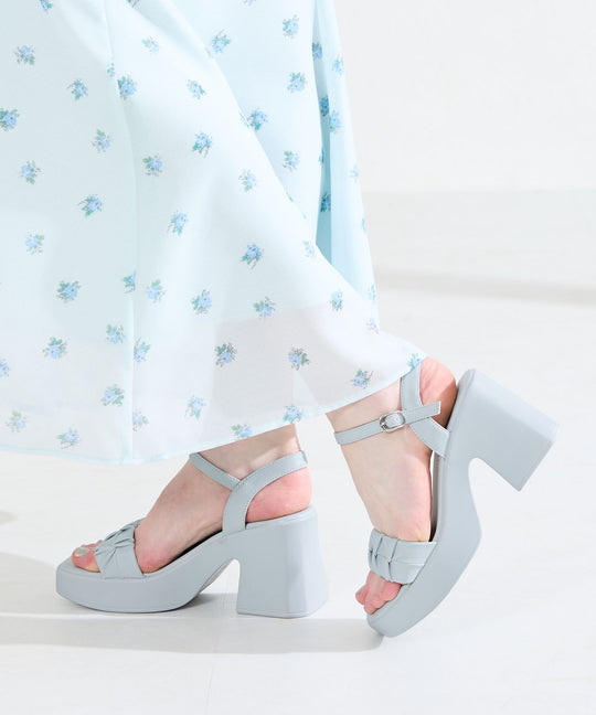 ギャザーデザインプラットフォームサンダル/61203