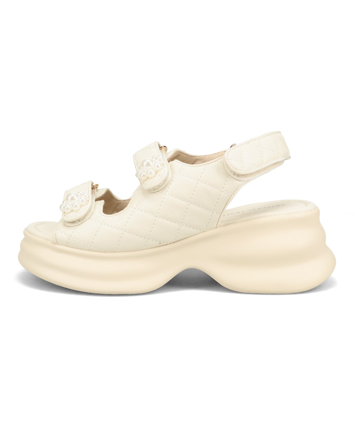 パール×キルティング厚底サンダル/61209