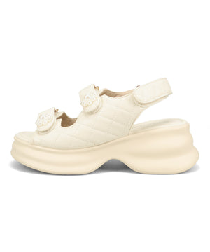 パール×キルティング厚底サンダル/61209