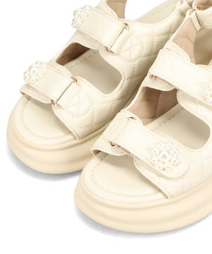 パール×キルティング厚底サンダル/61209