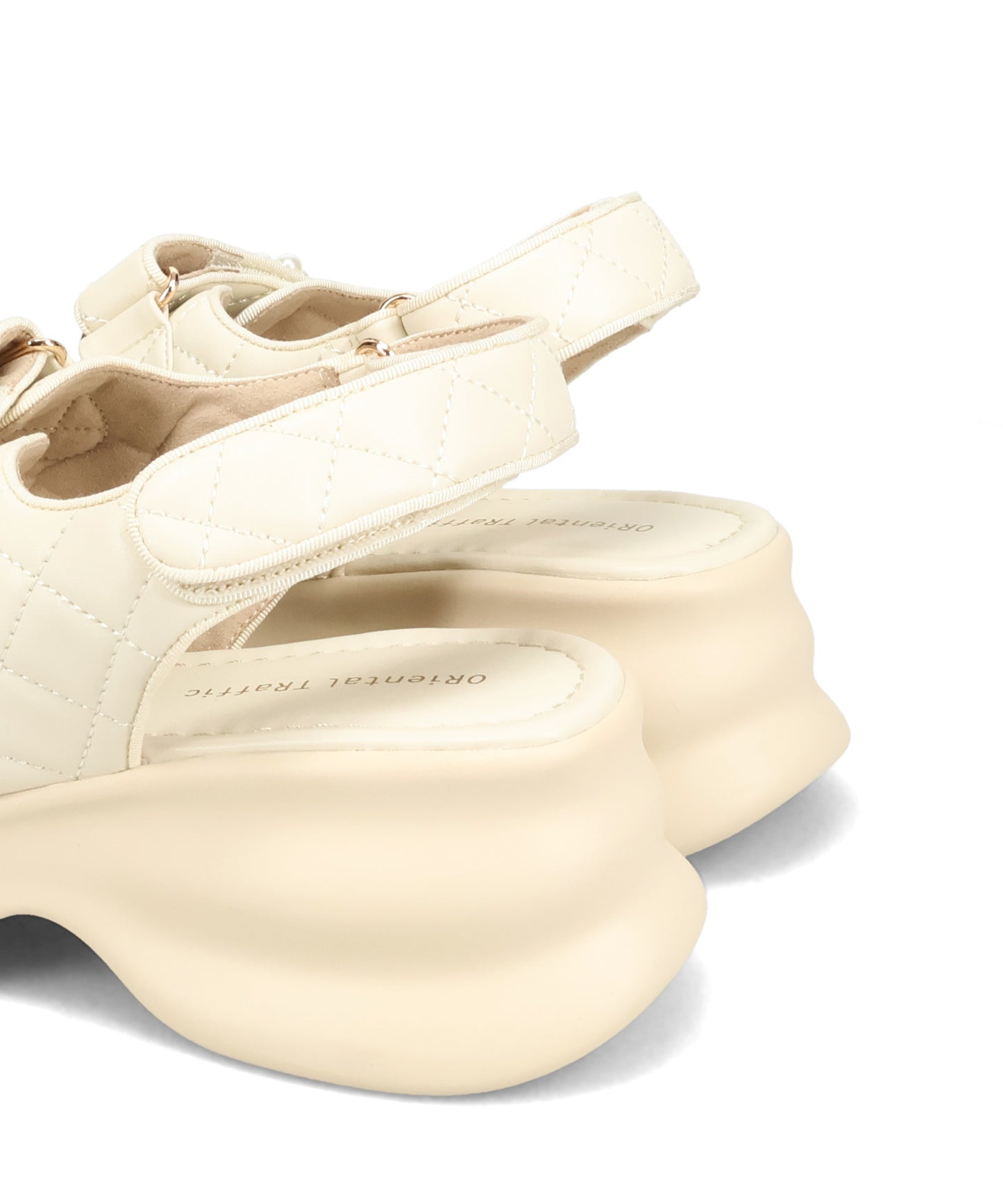 パール×キルティング厚底サンダル/61209