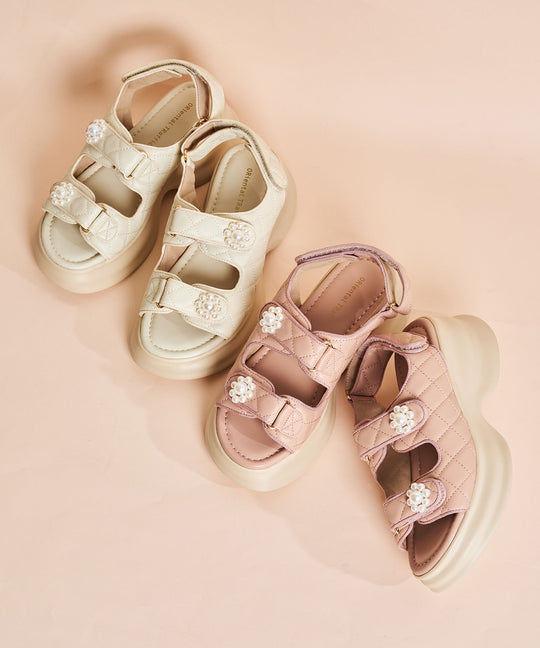 パール×キルティング厚底サンダル/61209