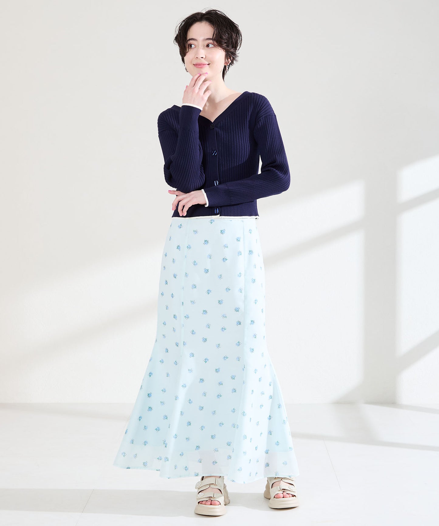 パール×キルティング厚底サンダル/61209