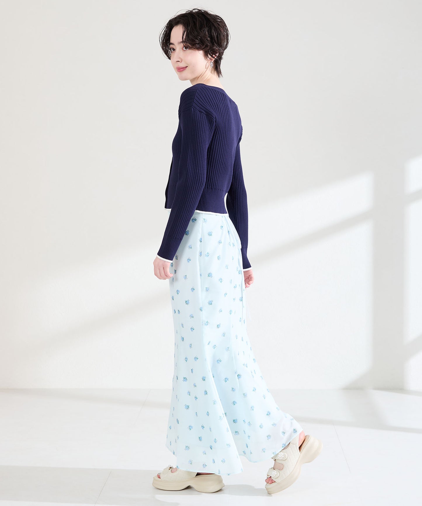 パール×キルティング厚底サンダル/61209