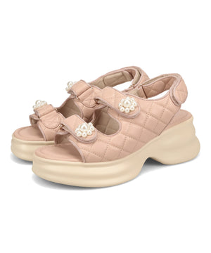 パール×キルティング厚底サンダル/61209