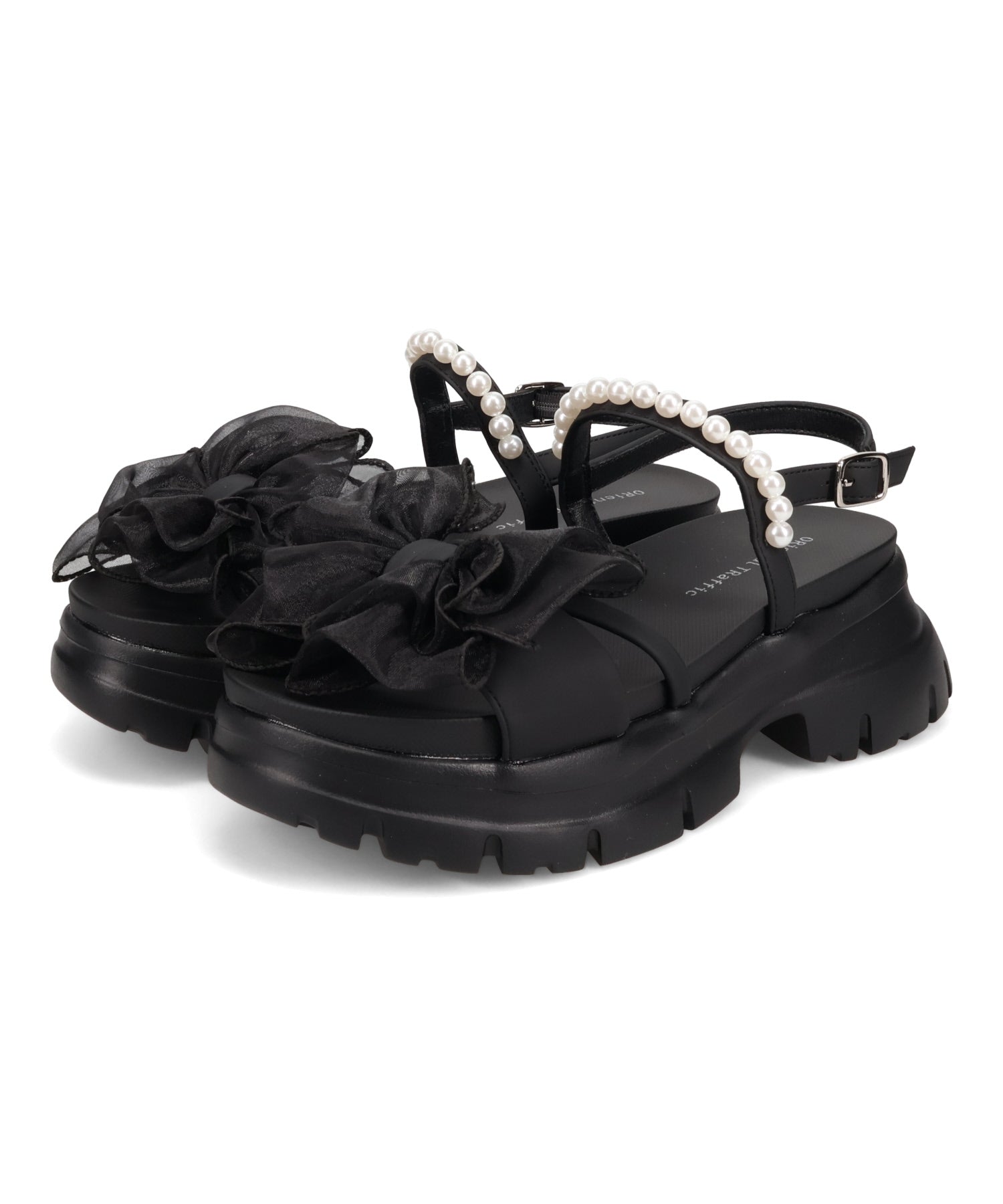 シアーリボン×パール厚底サンダル/61210 – ORIENTALTRAFFIC