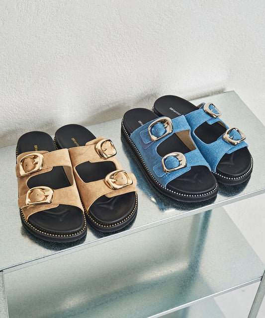 ゴールドバックルコンフォートサンダル/61215