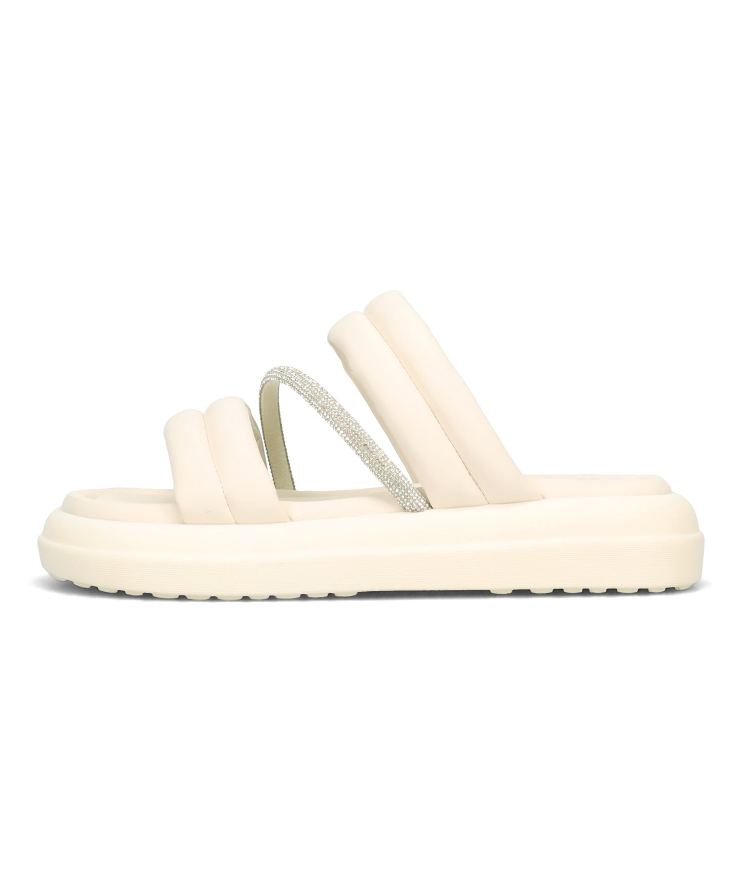 【WEB先行予約/5月下旬発売予定】ラインストーンベルトパデットスライドサンダル/61224