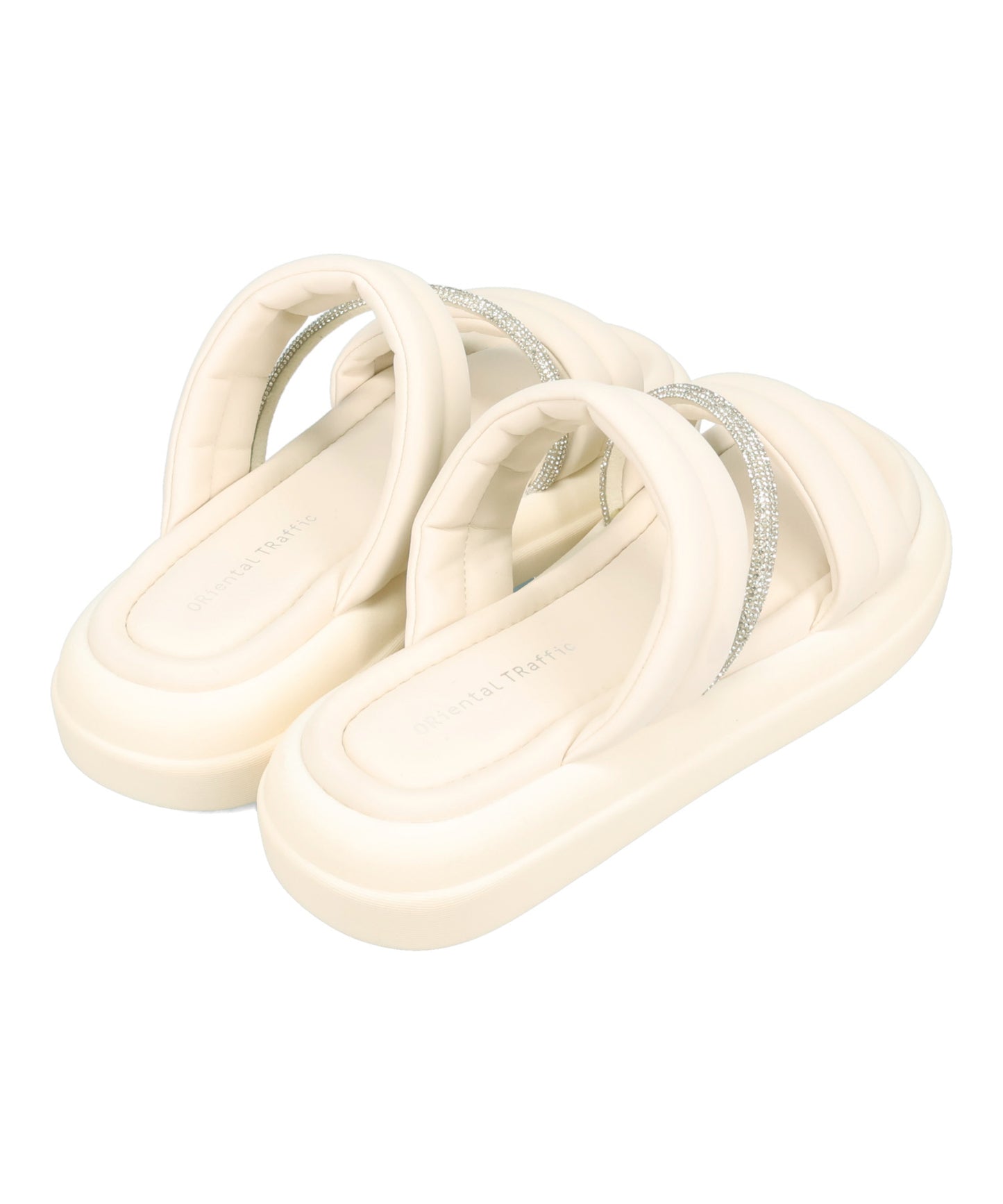 【WEB先行予約/5月下旬発売予定】ラインストーンベルトパデットスライドサンダル/61224