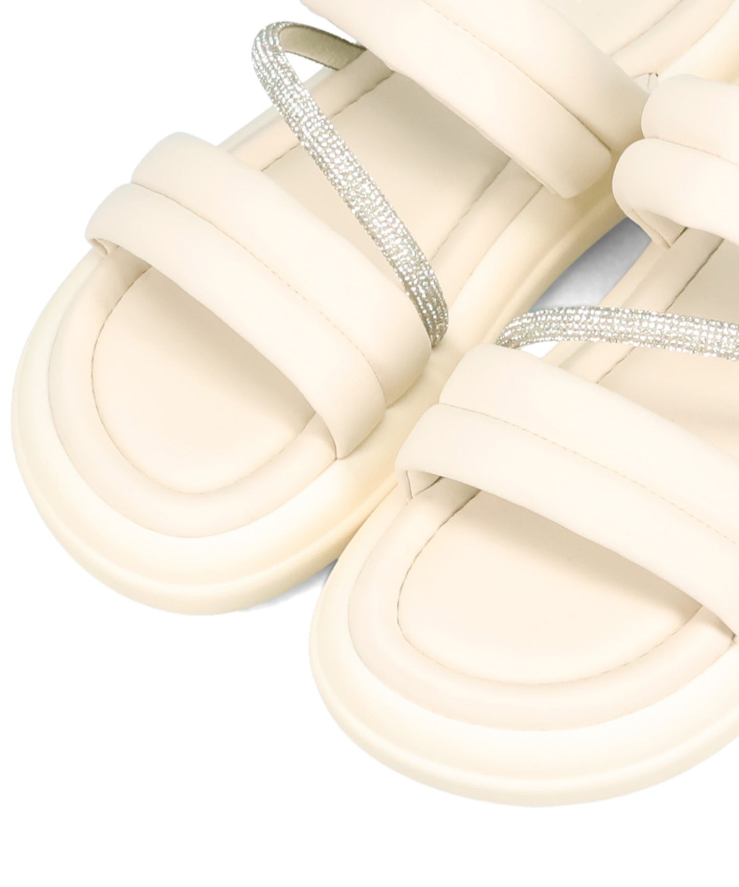 【WEB先行予約/5月下旬発売予定】ラインストーンベルトパデットスライドサンダル/61224