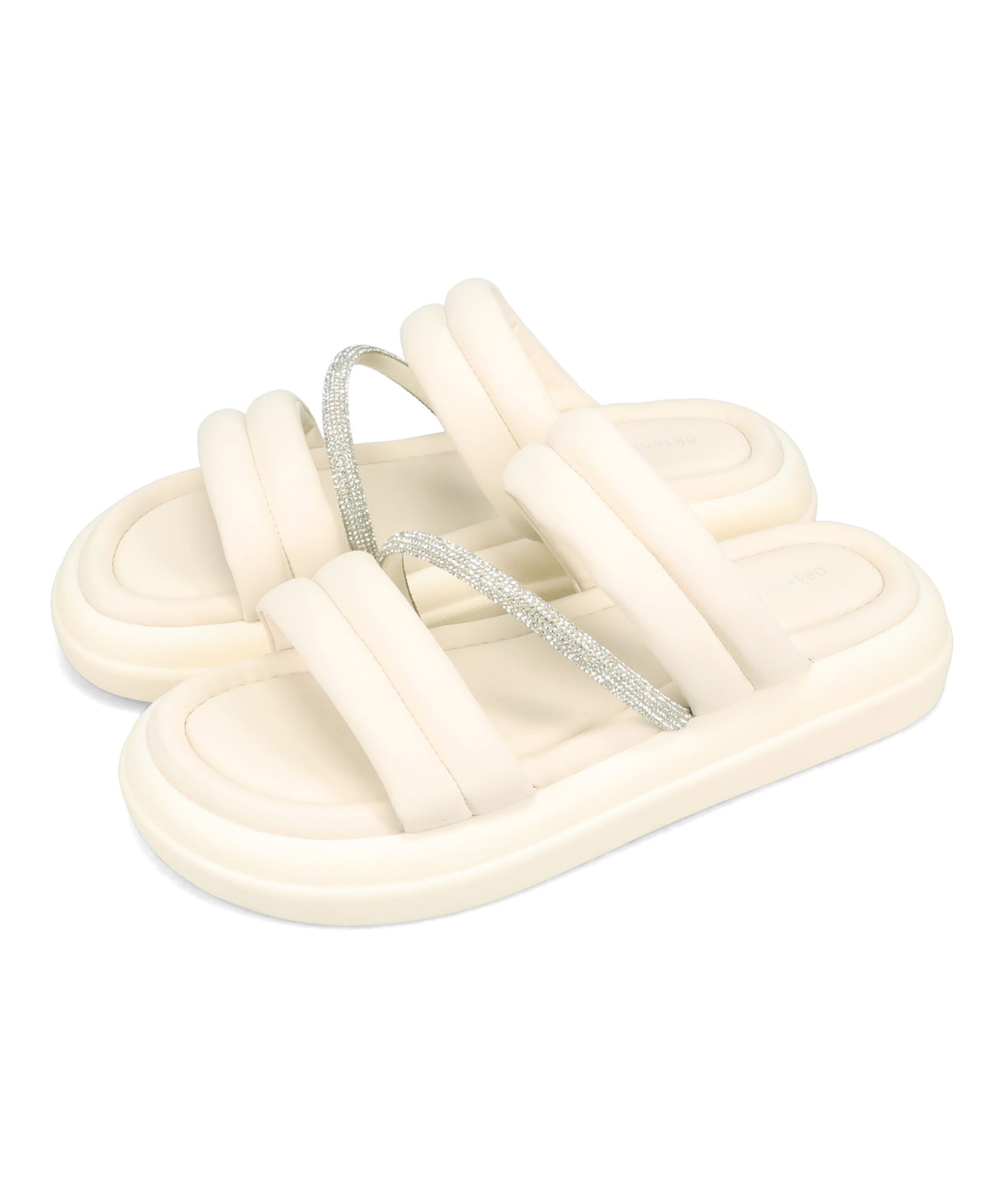 【WEB先行予約/5月下旬発売予定】ラインストーンベルトパデットスライドサンダル/61224