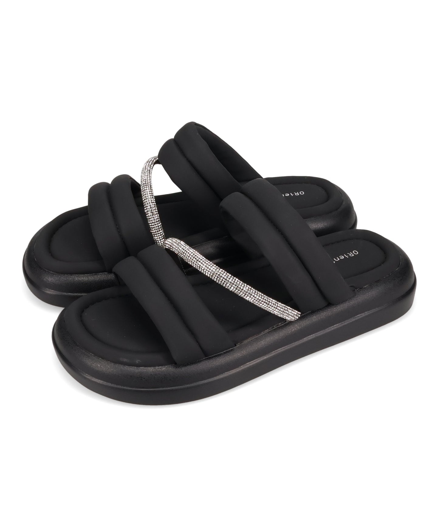 【WEB先行予約/5月下旬発売予定】ラインストーンベルトパデットスライドサンダル/61224