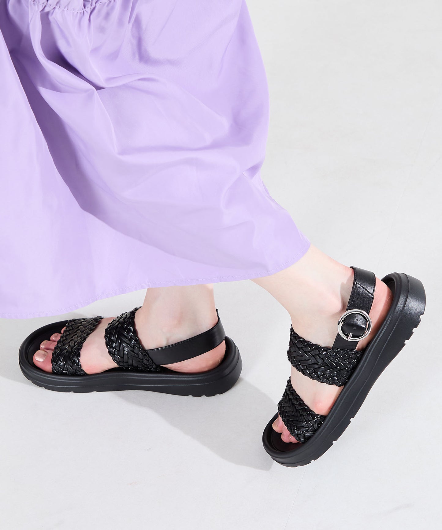 【Fit meサンダル】編みベルトサンダル/61225