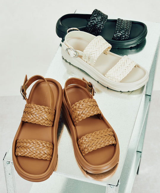 【WEB先行予約/5月下旬発売予定】【Fit meサンダル】編みベルトサンダル/61225