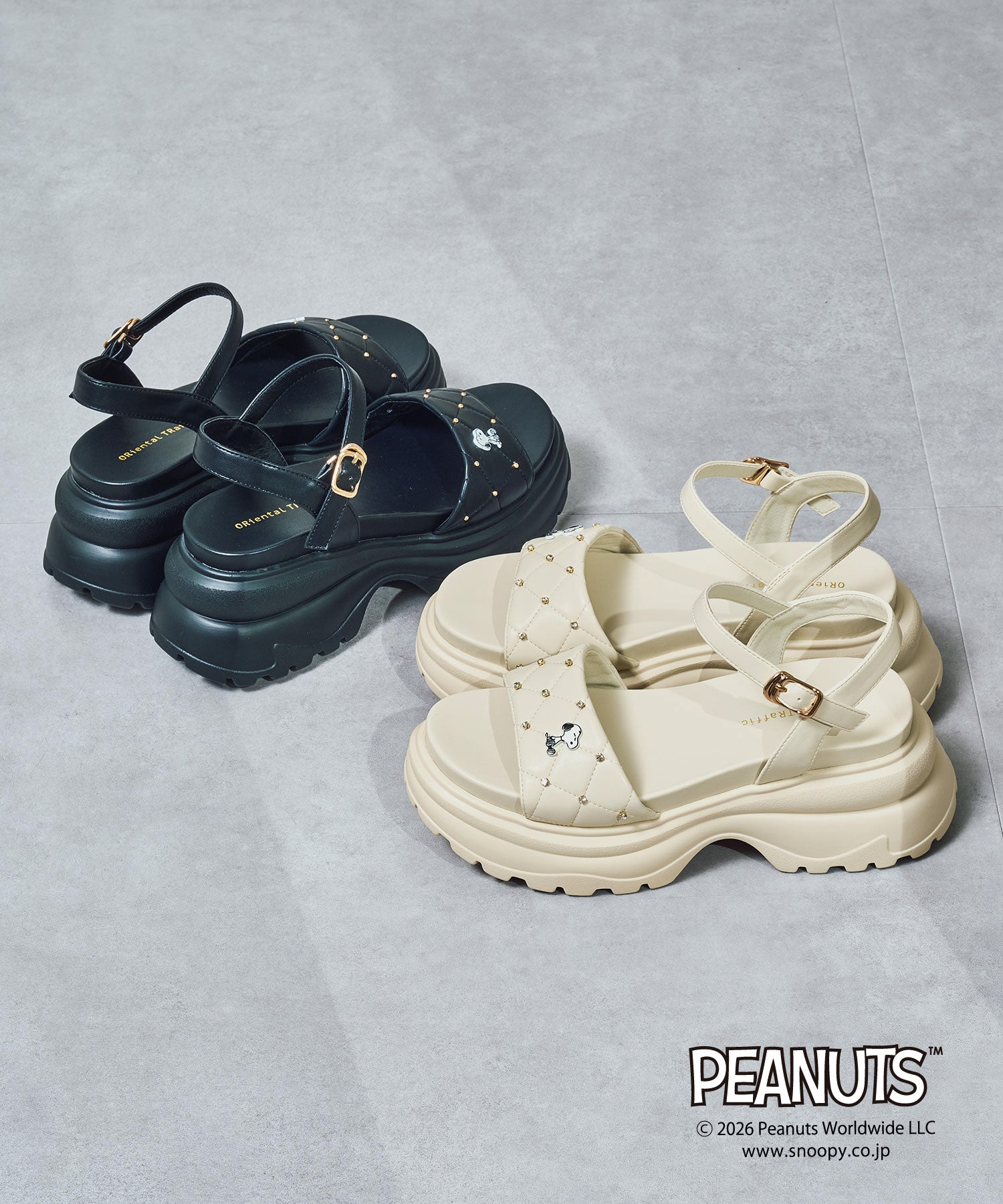 WEB先行予約/5月中旬発売予定】PEANUTSデザイン厚底サンダル/61238