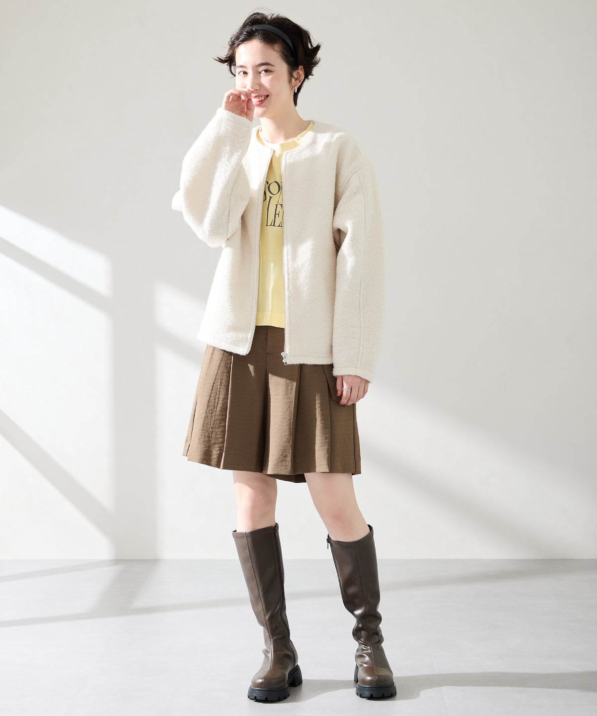 インヒール厚底ストレッチロングブーツ/61504