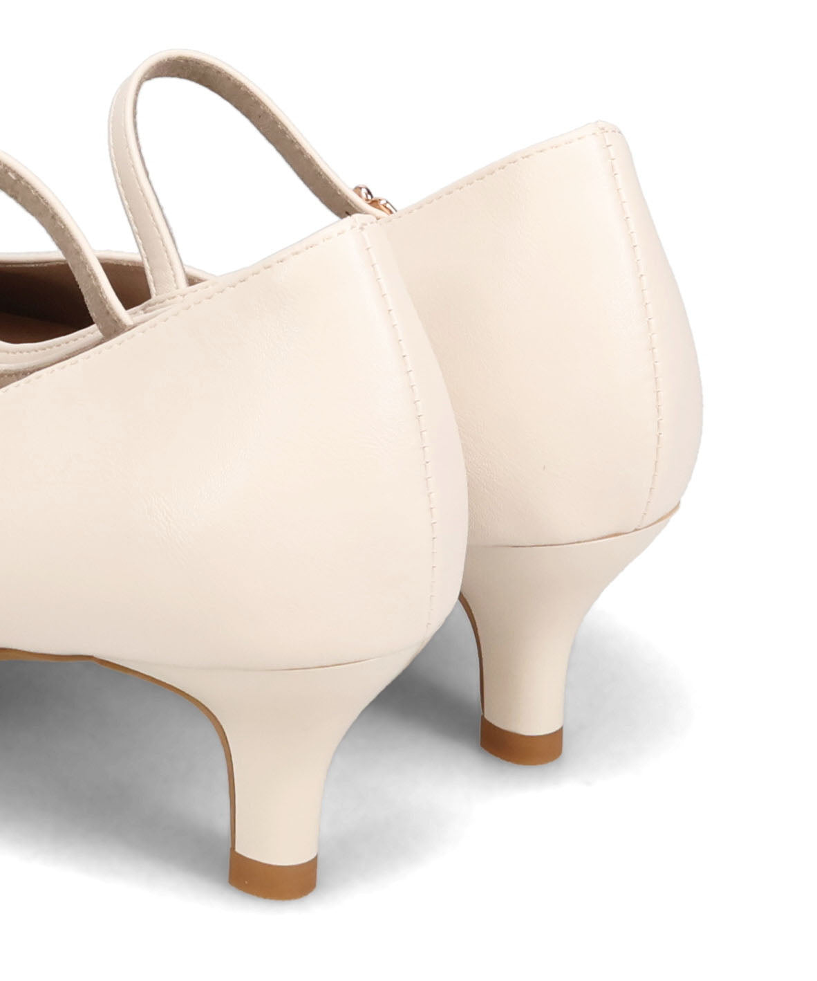 プチメタルパーツストラップヒールパンプス/62102