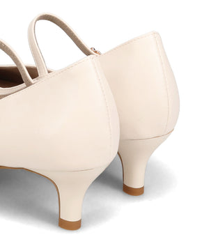 プチメタルパーツストラップヒールパンプス/62102