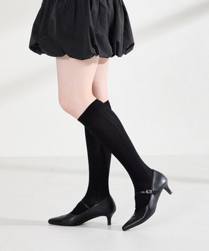 プチメタルパーツストラップヒールパンプス/62102