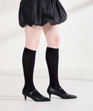 プチメタルパーツストラップヒールパンプス/62102