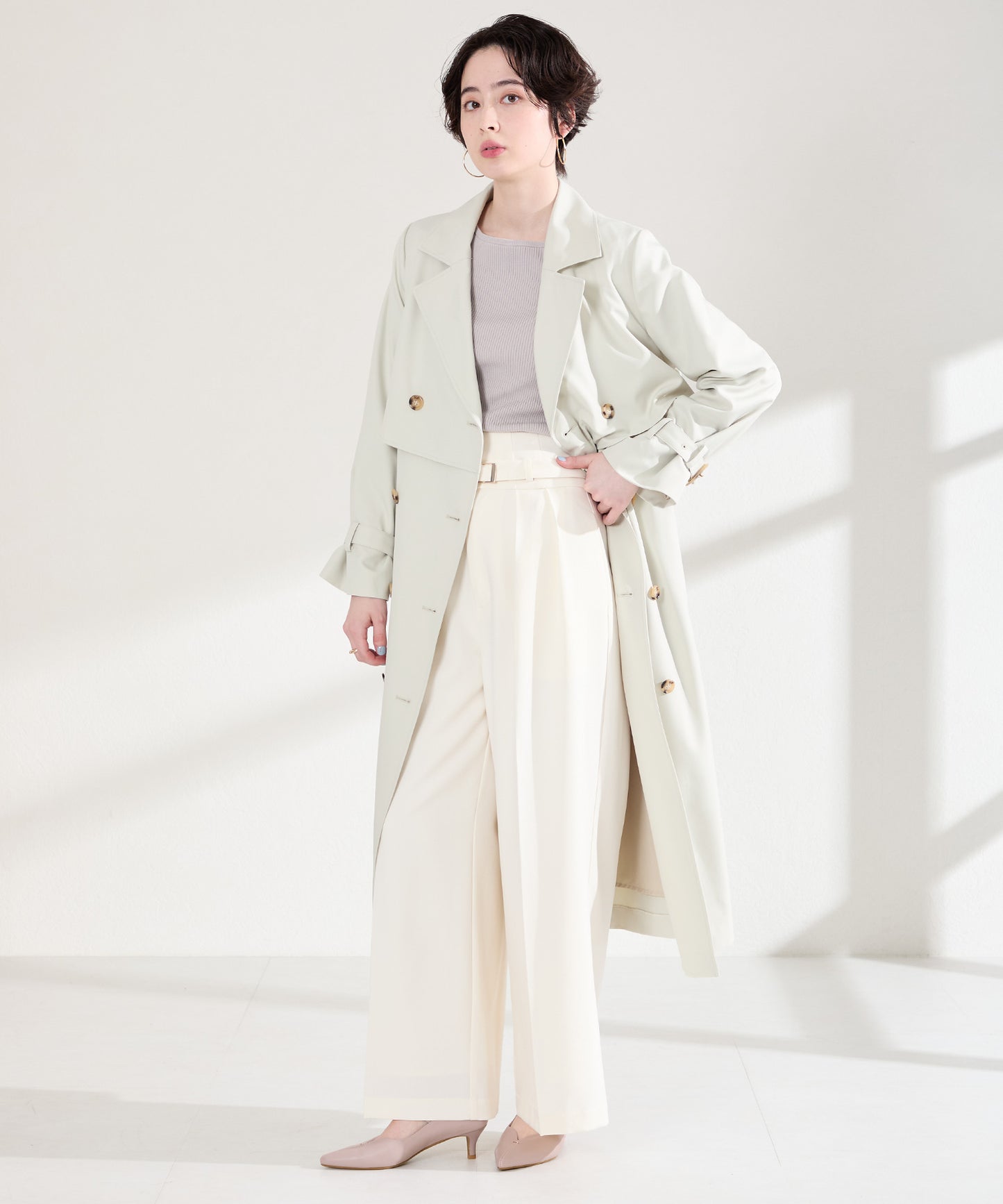 プチメタルパーツストラップヒールパンプス/62102