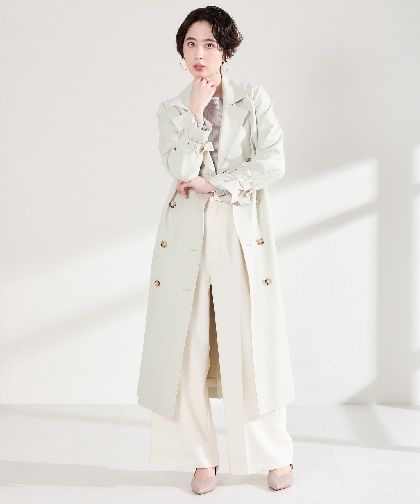 プチメタルパーツストラップヒールパンプス/62102