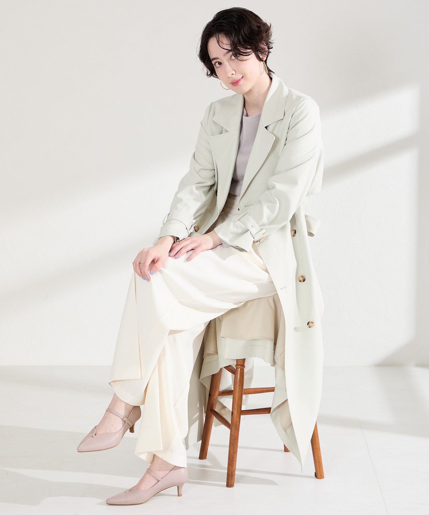 プチメタルパーツストラップヒールパンプス/62102