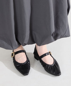 【WEB先行予約/2月下旬発売予定】ギャザーデザインメリージェーンパンプス/62103