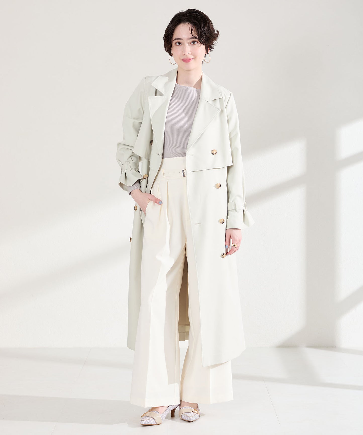 サイドバックルポインテッドトゥパンプス/62104