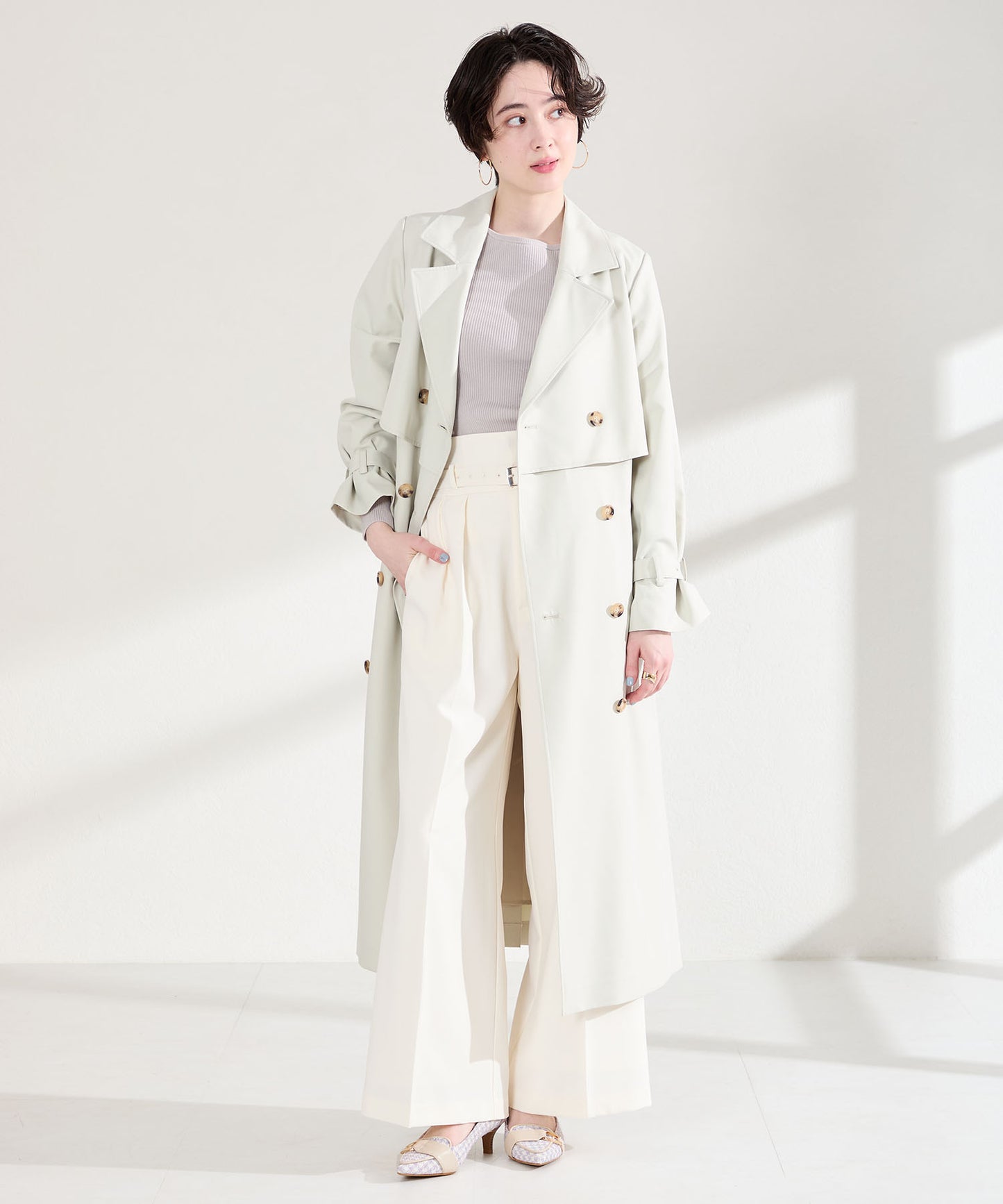 サイドバックルポインテッドトゥパンプス/62104