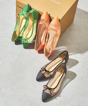 【WEB先行予約/2月下旬発売予定】ギンガムチェックシアーパンプス/62105