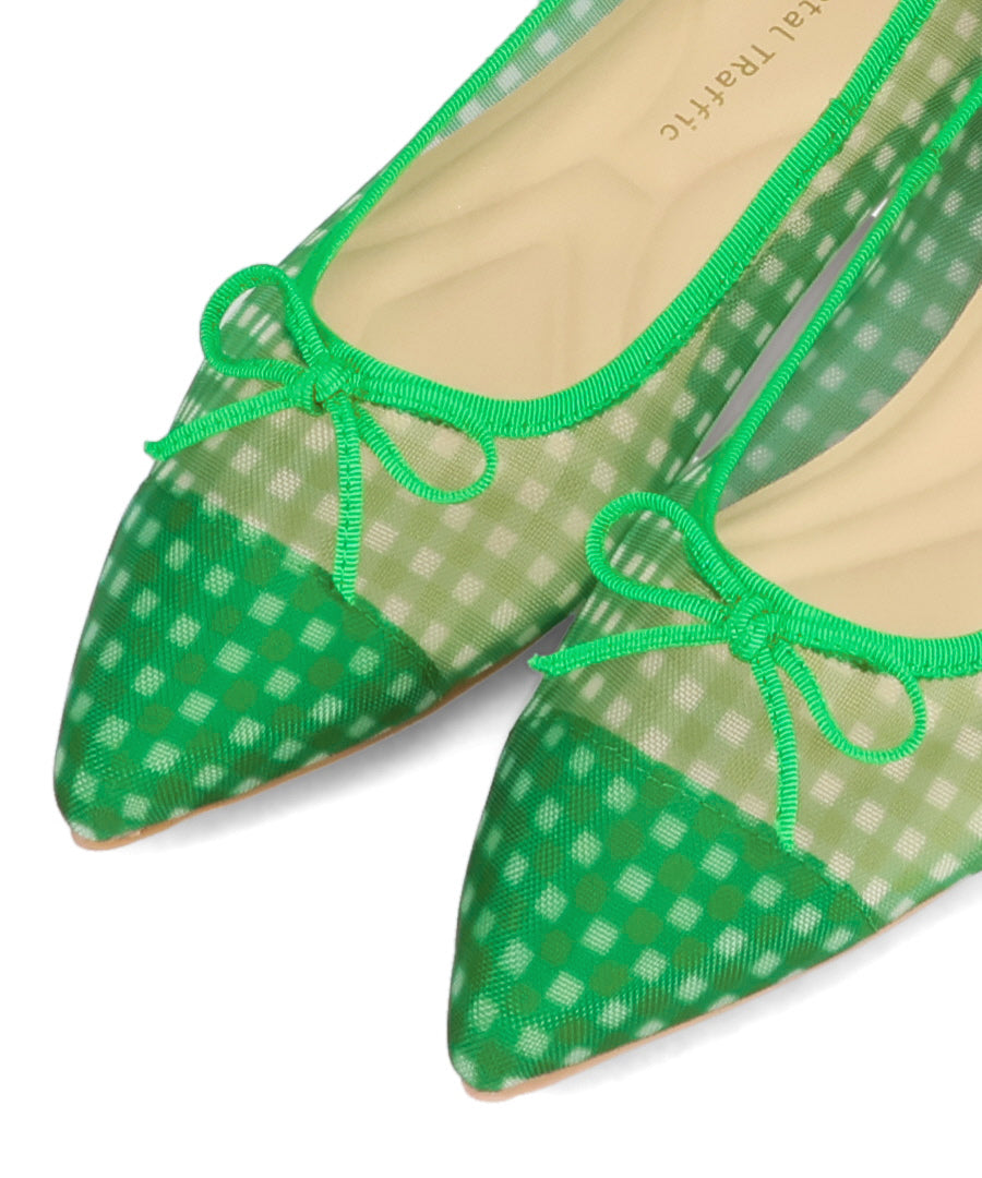 【WEB先行予約/2月下旬発売予定】ギンガムチェックシアーパンプス/62105