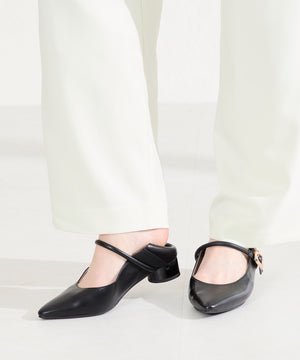 ポインテッドトゥストラップバブーシュ/62106