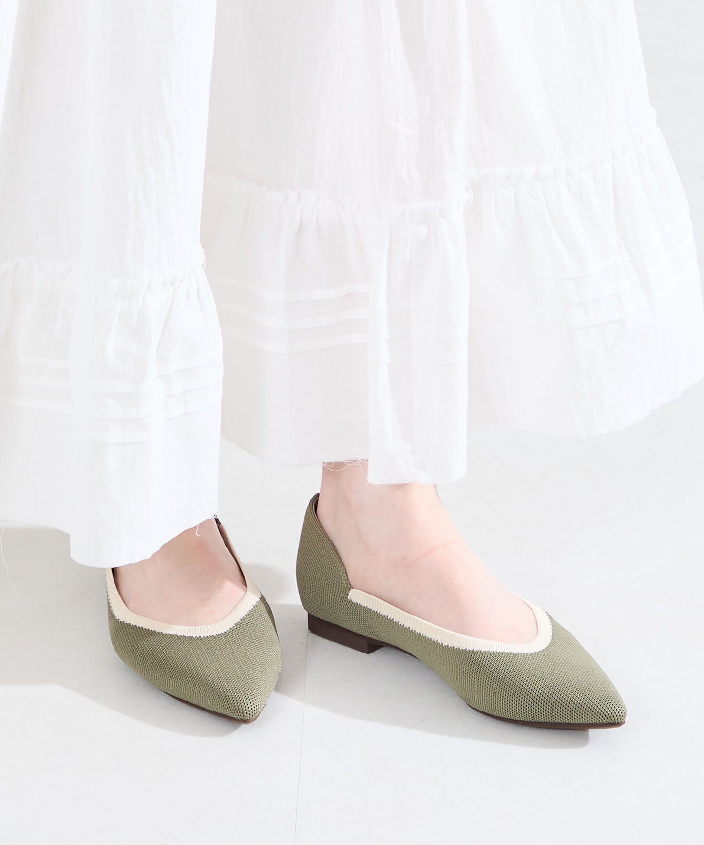 配色ニットパンプス/62107