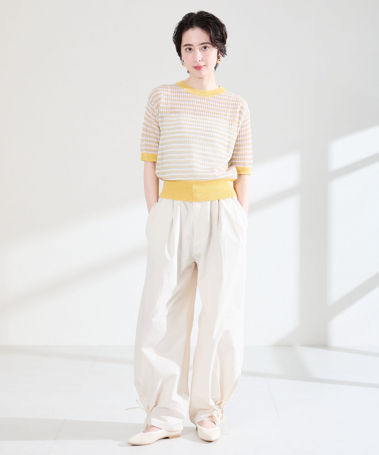 配色ニットパンプス/62107