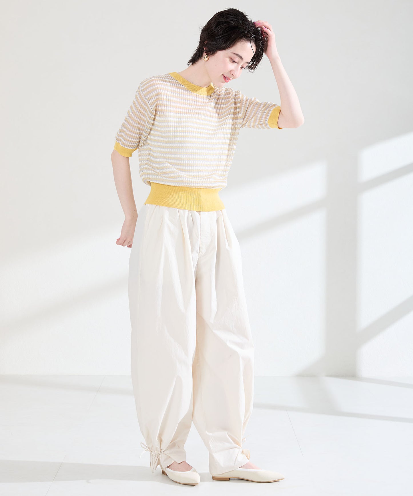 配色ニットパンプス/62107