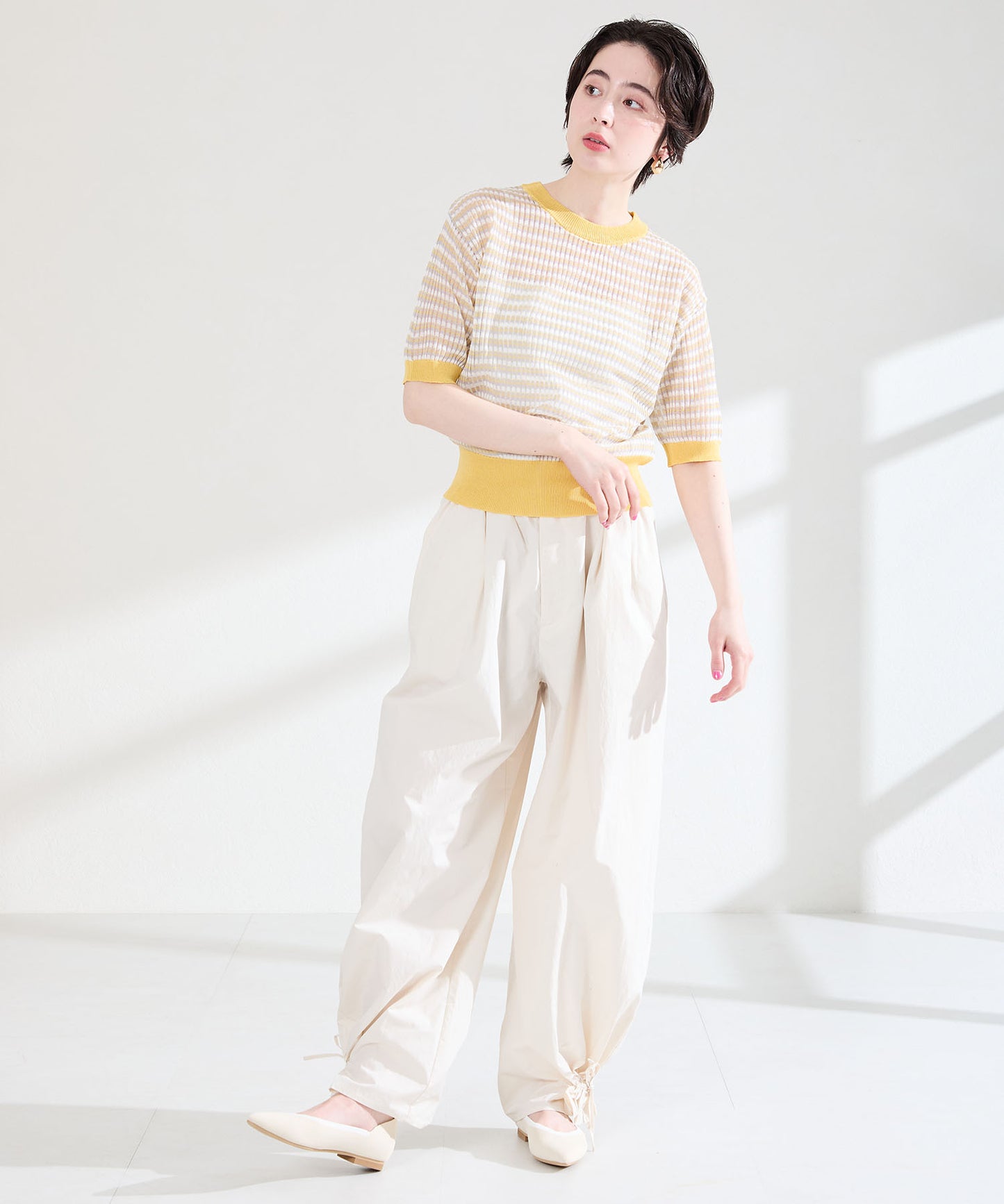 配色ニットパンプス/62107