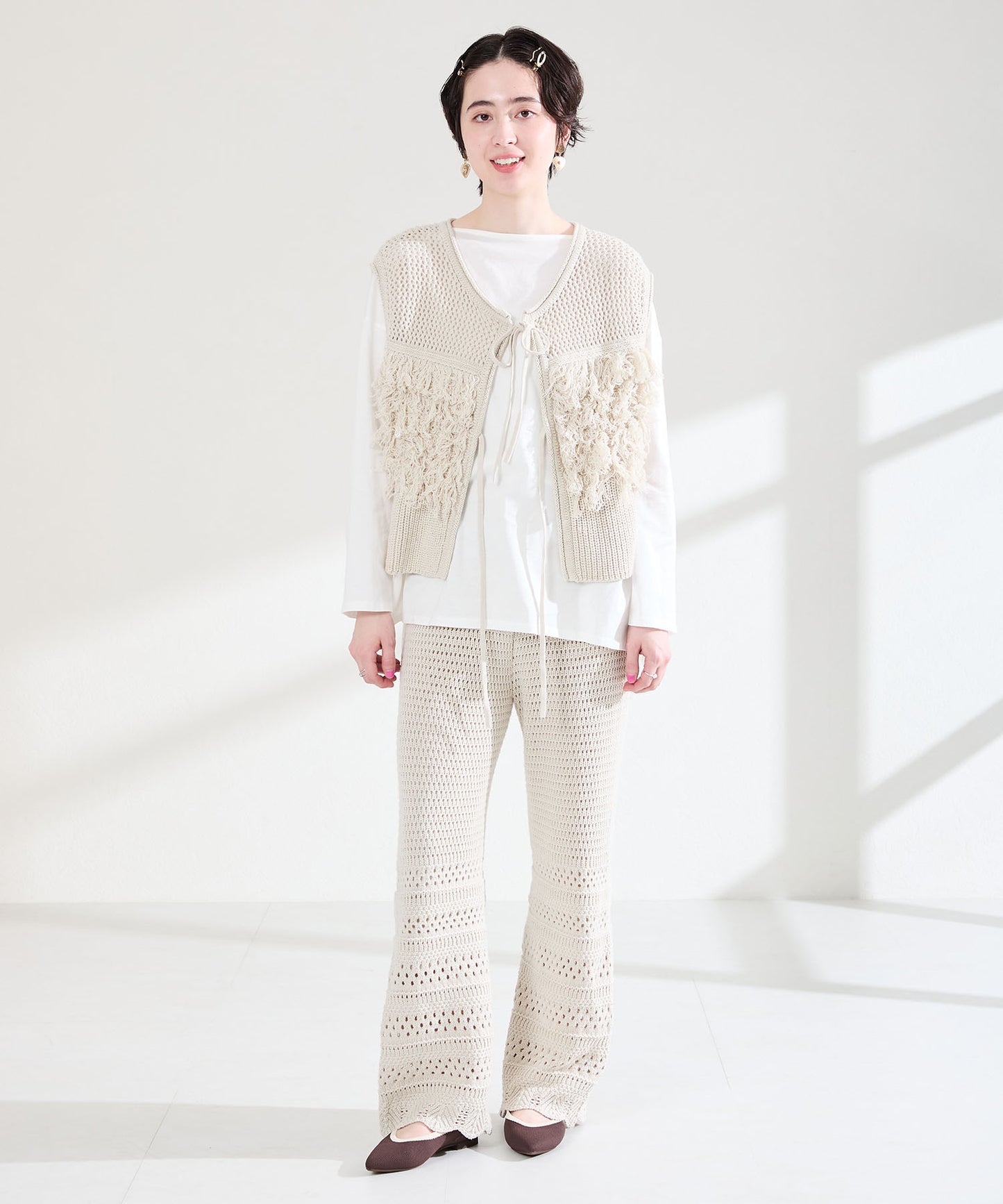 配色ニットパンプス/62107