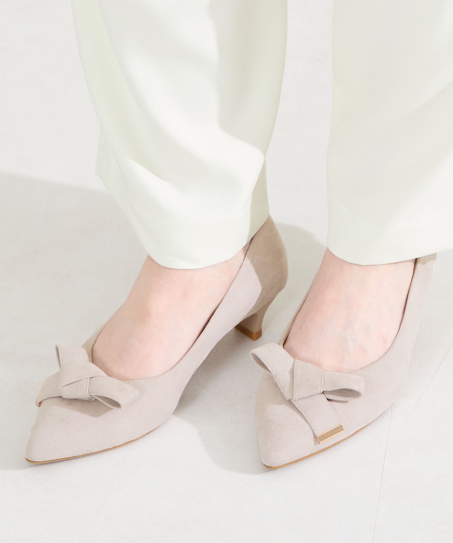 2wayリボンミドルヒールパンプス/62108