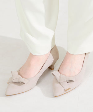 2wayリボンミドルヒールパンプス/62108