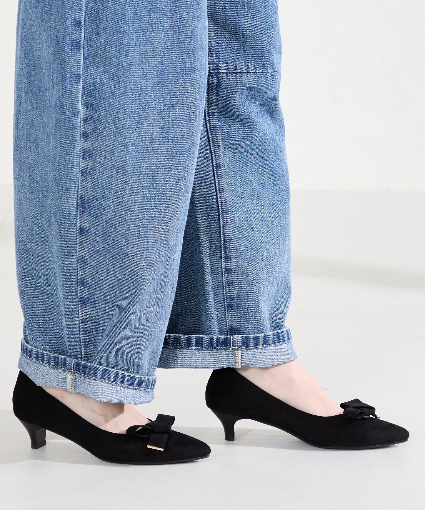 2wayリボンミドルヒールパンプス/62108