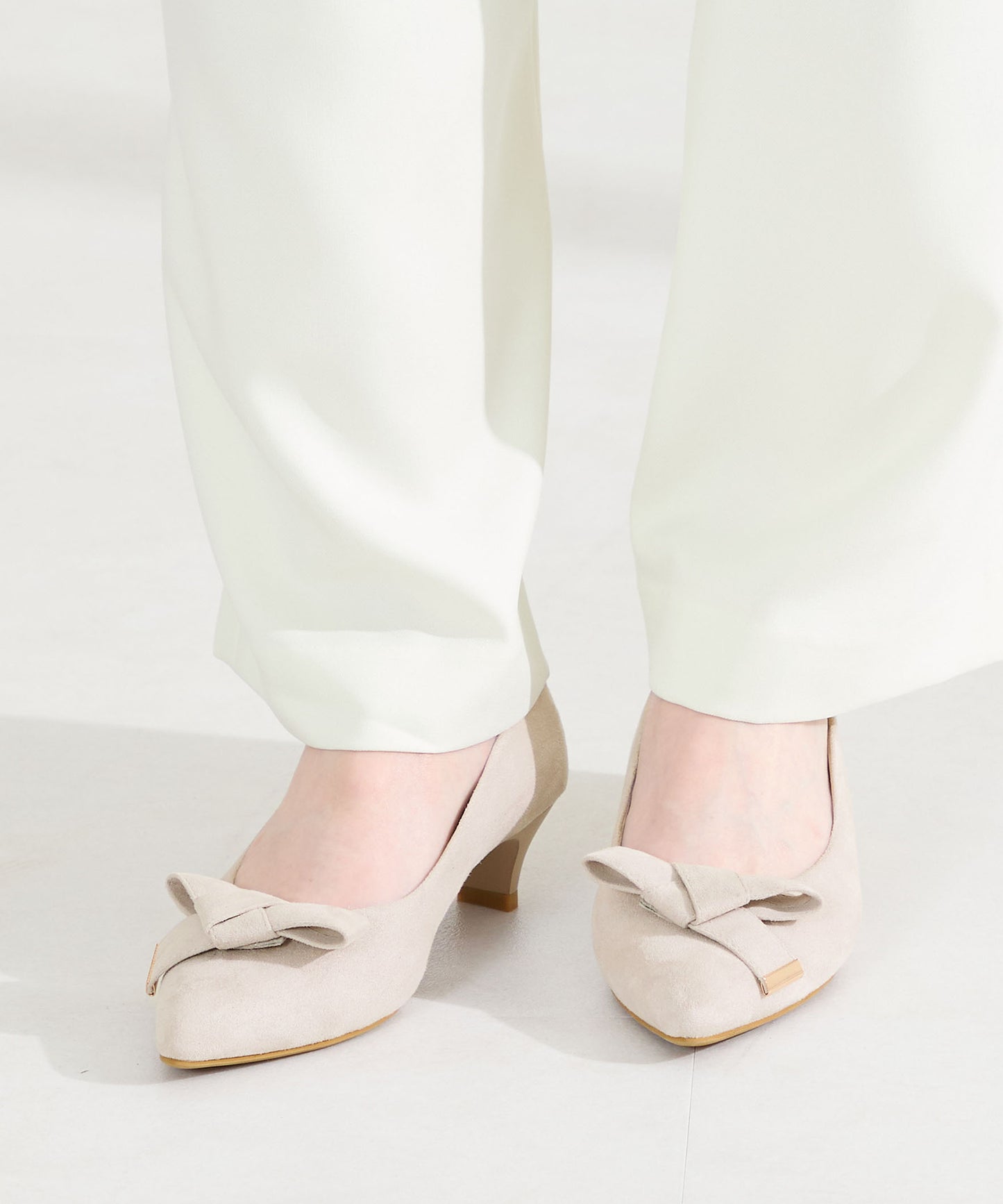 2wayリボンミドルヒールパンプス/62108