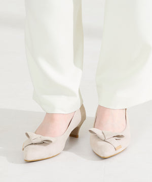 2wayリボンミドルヒールパンプス/62108