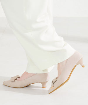 2wayリボンミドルヒールパンプス/62108